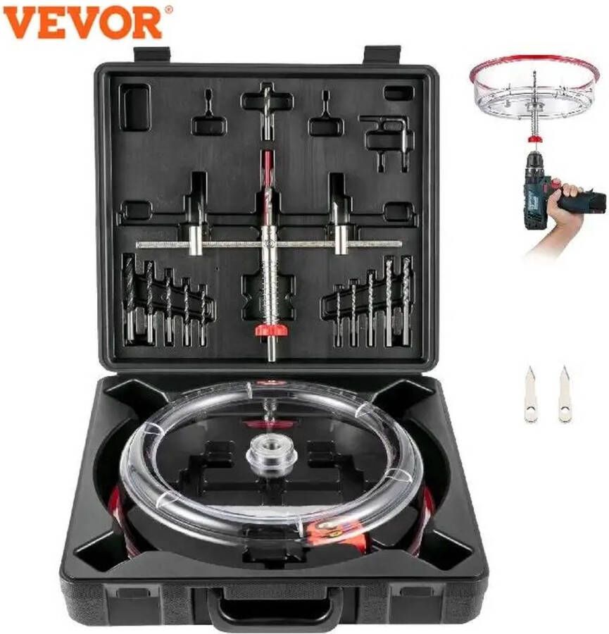 Gatenboor Set Gatenzaagkit Gatenboormachine Gatenmachine 40-300MM Verstelbare Stalen Gatenzaag Kit W Shield Hole Cutter Boor Boormachine Cut Gat Stofdicht Verschillende Materialen