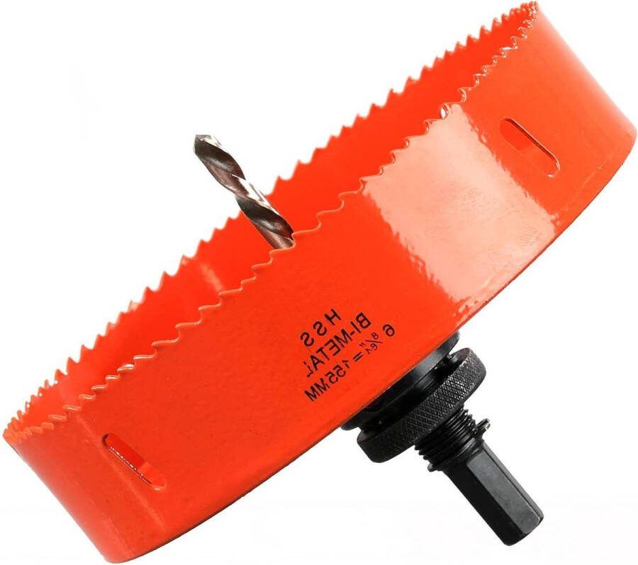 Gatenzaag 155 mm sneldraaistaal HSS M42 bimetalen zeskantige schacht hout gipsplaten metaalplaat