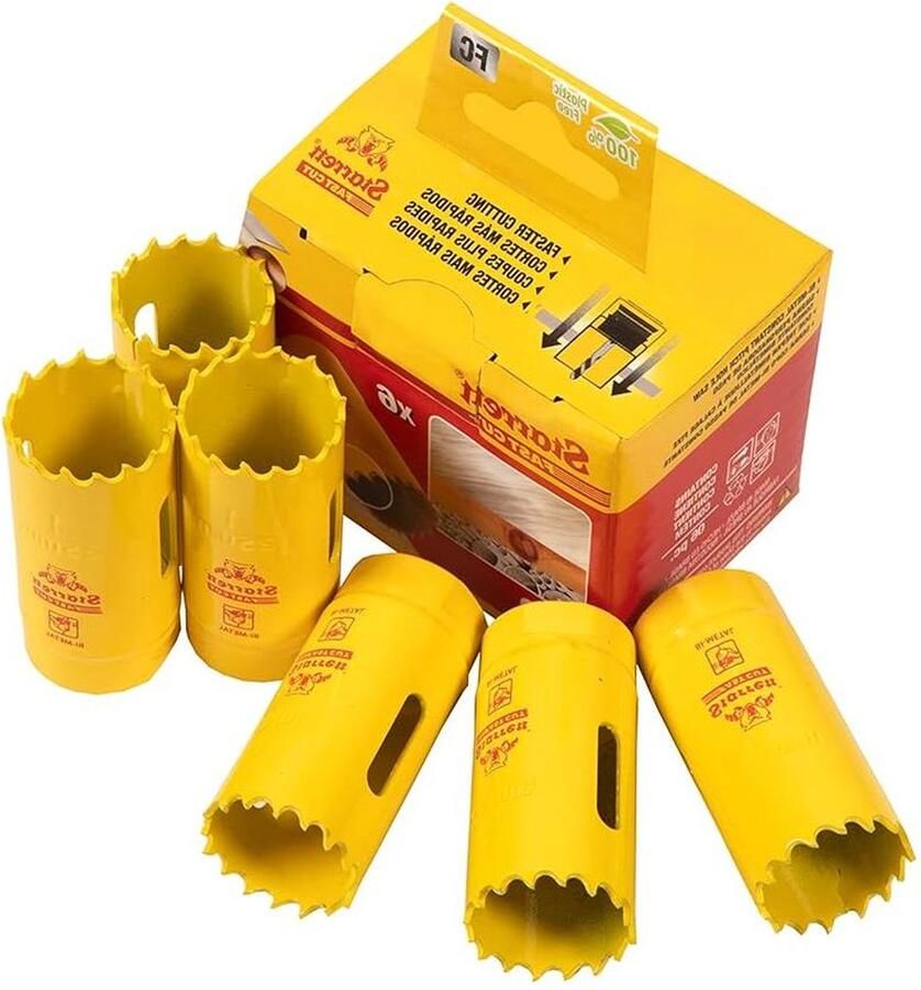 Bi-Metal Gatenzaag Pack 6 stuks Extra Kobalt Gatzaag Snelle gatenzaag voor Roestvrij Mild Sheet Hout Kunststof 25mm