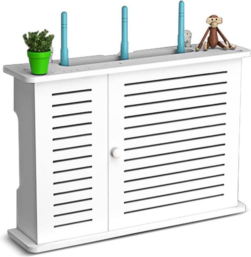 Gatvrije opbergdoos draadloze routerplank TV set top rek wandbehang router kabel organizer box opbergdoos
