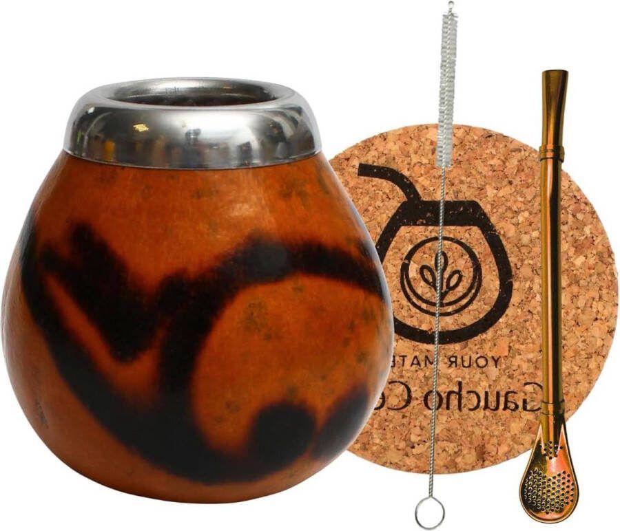 Gaucho Cebar set natuurlijke kalebassen voor Yerba Mate thee Pompoen Cup RVS Rietje Bombilla Straw Accessoires kurkpad en Beste keuze!