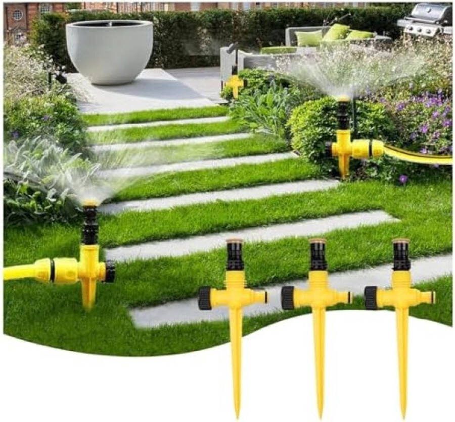 Gazonsproeier 3 stuks gazonsproeiers 360 graden draaibaar bewateringssysteem tuin multifunctionele tuinsproeier watersproeier instelbaar voor buiten tuin binnenplaats gazon