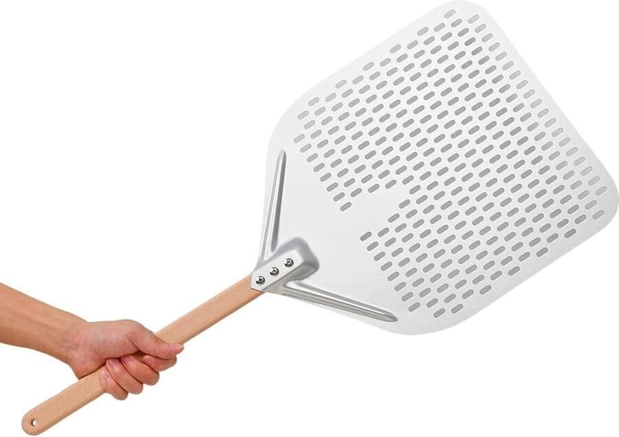 Geanodiseerd aluminium houten handvat pizzaschep demonteerbaar 30 + 40 cm zoet brood