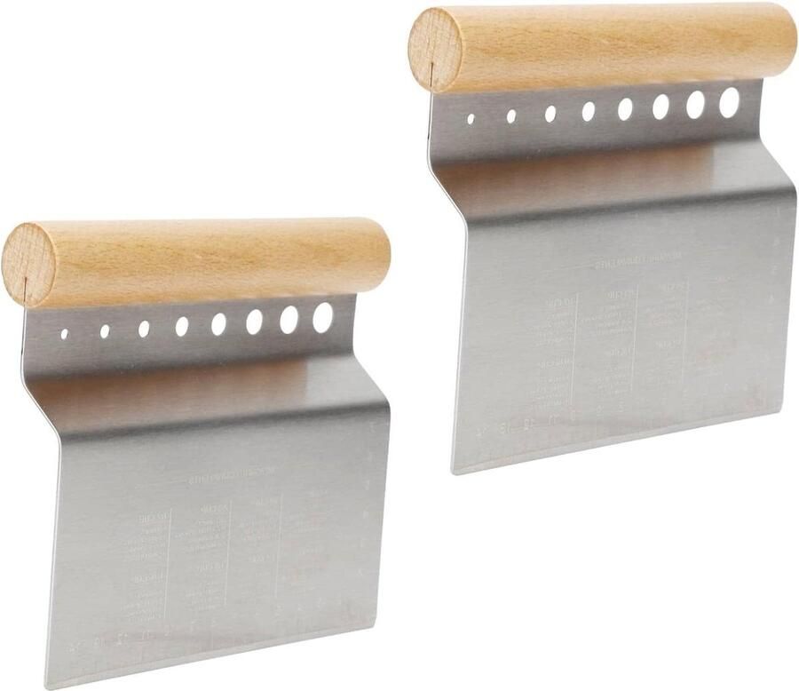 Gebak Schraper 2 Stuks Rvs Deeg Chopper Cutter Voedsel Schraper Pizza Blade Met Kruid Stripper 8 Gaten pizza cutter