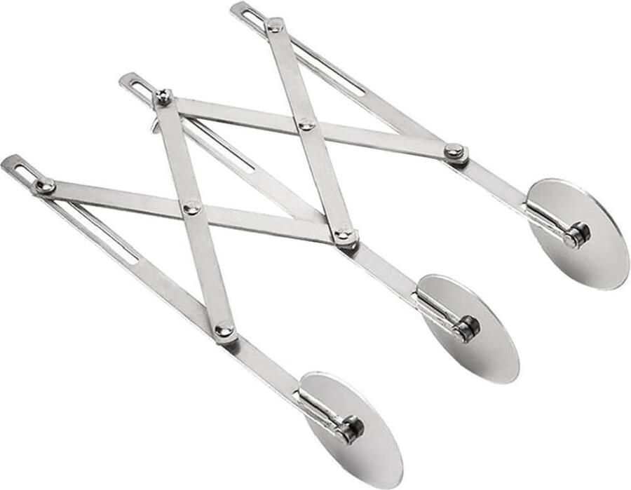 Gebakjessnijder Uitbreidbare Telescopische Pizzasnijder Multi-Ronde Bakdeegverdeler Roller voor Pizza Brood en Gebak