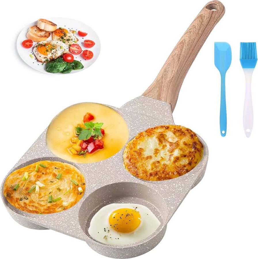 Gebakken eierpan pannenkoekenpan inductie gebakken eierpan 4-gaats oogpan non-stick aluminium pannenkoekenpan eierpan omeletpan universele pannen keukengerei voor alle soorten fornuizen