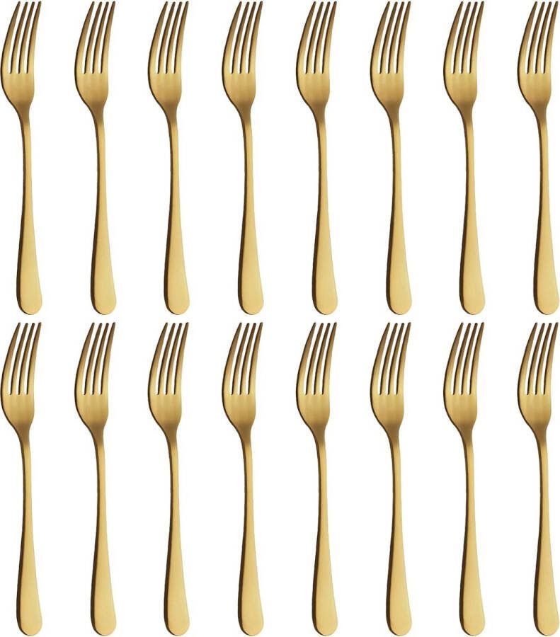 Gebaks vorkjes 16-delige vorkenset Gouden bestek Modern Zilverwerkvorken Luxe bestek Vaatwasbestendig