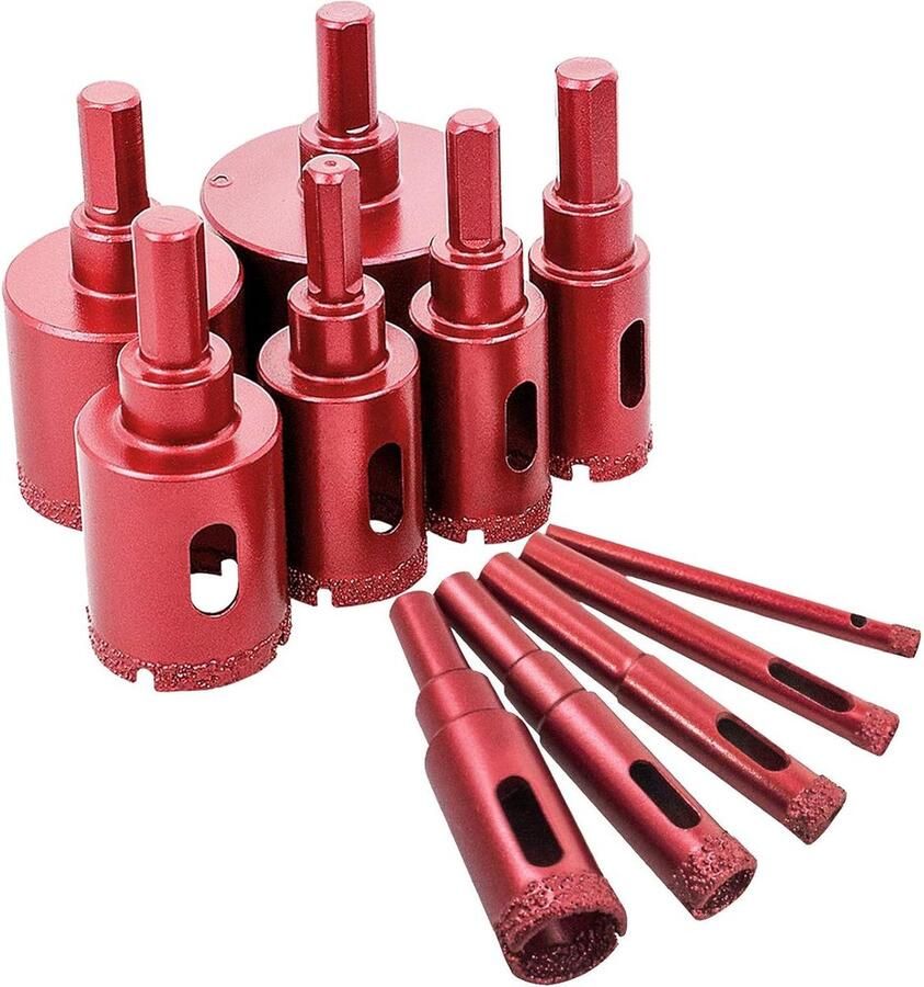 Gecoate Diamant Gatenzaag Set Hoge Prestaties Gat Cutter voor Glas-Tegel-Graniet-Marmer 6mm-50mm (11 Stuks)