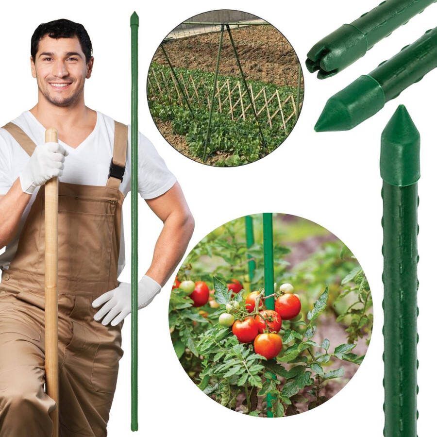 Gecoate Plantenstok Tomatensteun 16mm 120 cm 1 stuk