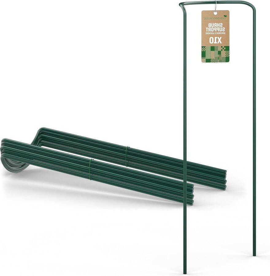 Gecoate Stalen Heestersteunen 10 Stuks Vaste Plantensteun Halfrond Bloemsteun Hortensia's En Rozen Stalen Plantensteunen 100cm x 40cm plantensteun halfronde