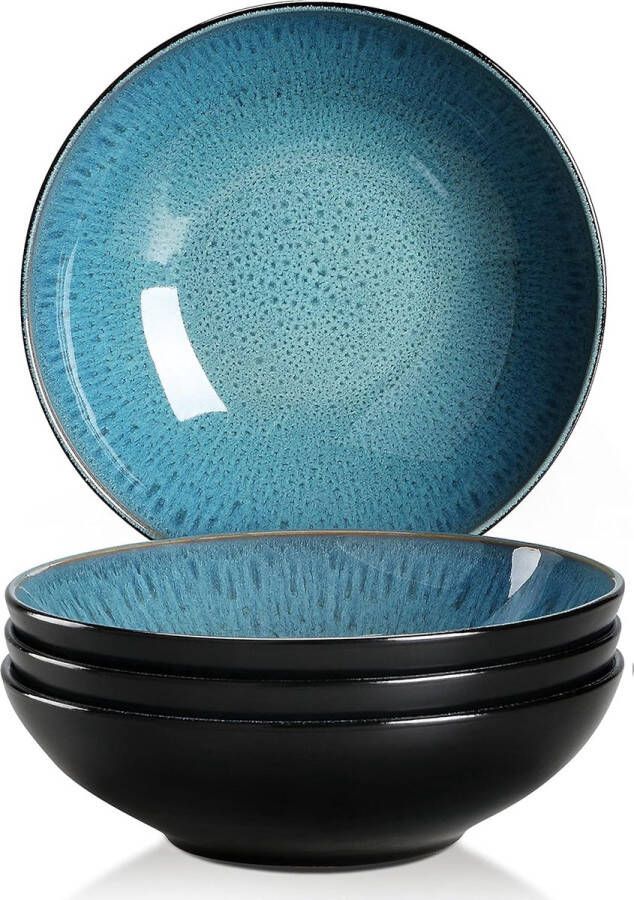 Gecombineerd servies 4-delige diepe borden van aardewerk bordenset 850 ml voor 4 personen
