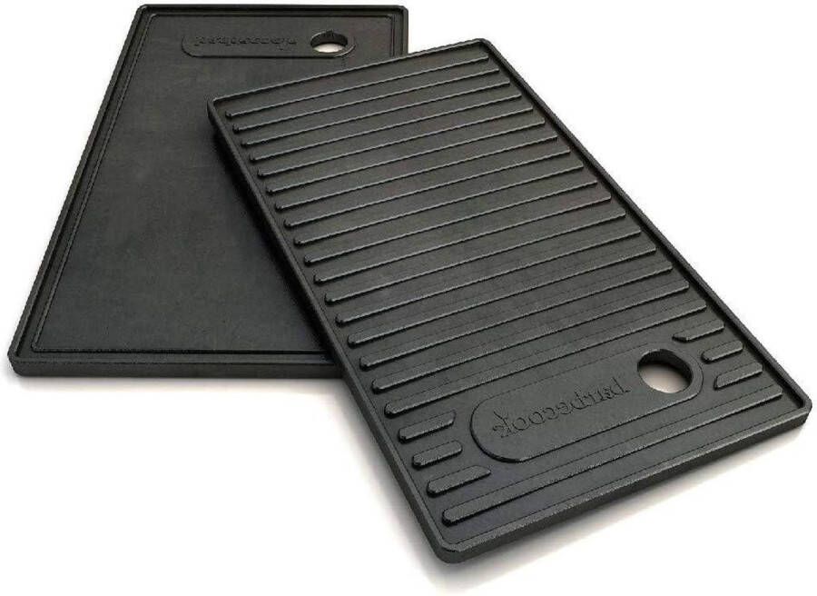 Geëmailleerde gietijzeren grillplaat Universele grillaccessoire Zwart Brahma 427x2x24 cm Grilplaat