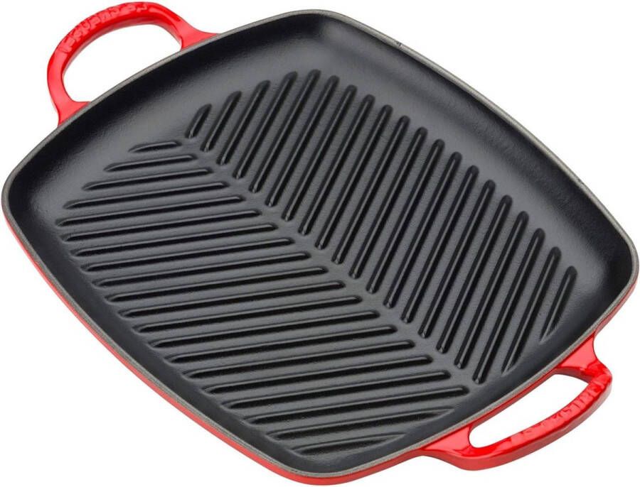 Geëmailleerde gietijzeren ondiepe rechthoekige grillpan met hulpgreep voor alle kookplaten en ovens grillpan voor inductie Grilplaat