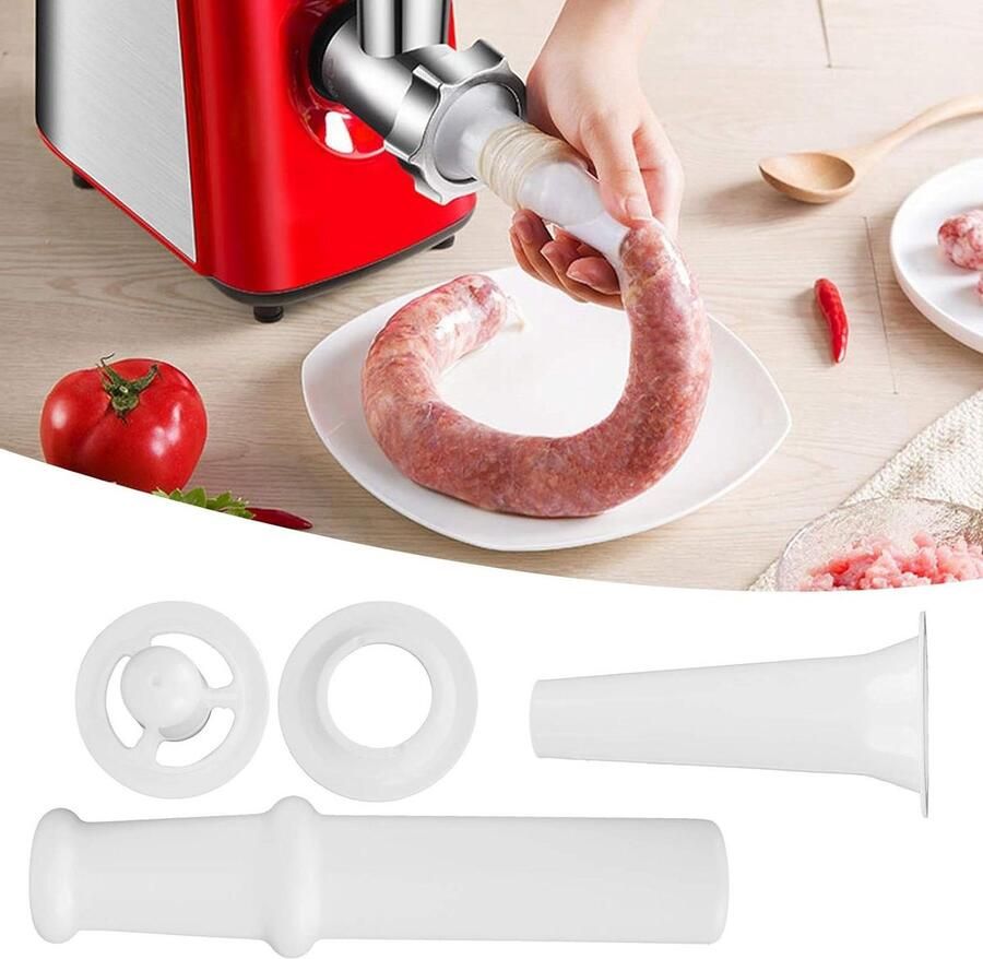 Gehaktmolen Worst Stuffer Sauce Maker Universal Food Pusher Worst Filler Nozzle Kubbe Attachment Kit 5 # Meat Grinder Gehaktmolen