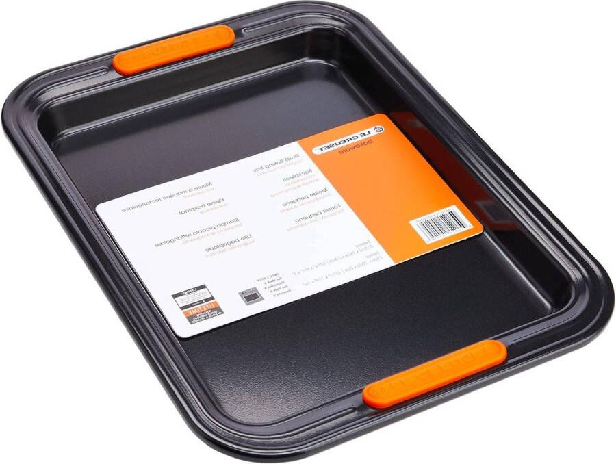 Geharde antiaanbaklaag rechthoekige bakplaat 322 x 24 x 258 cm mat zwart Bakken Le Creuset sheet pan extender