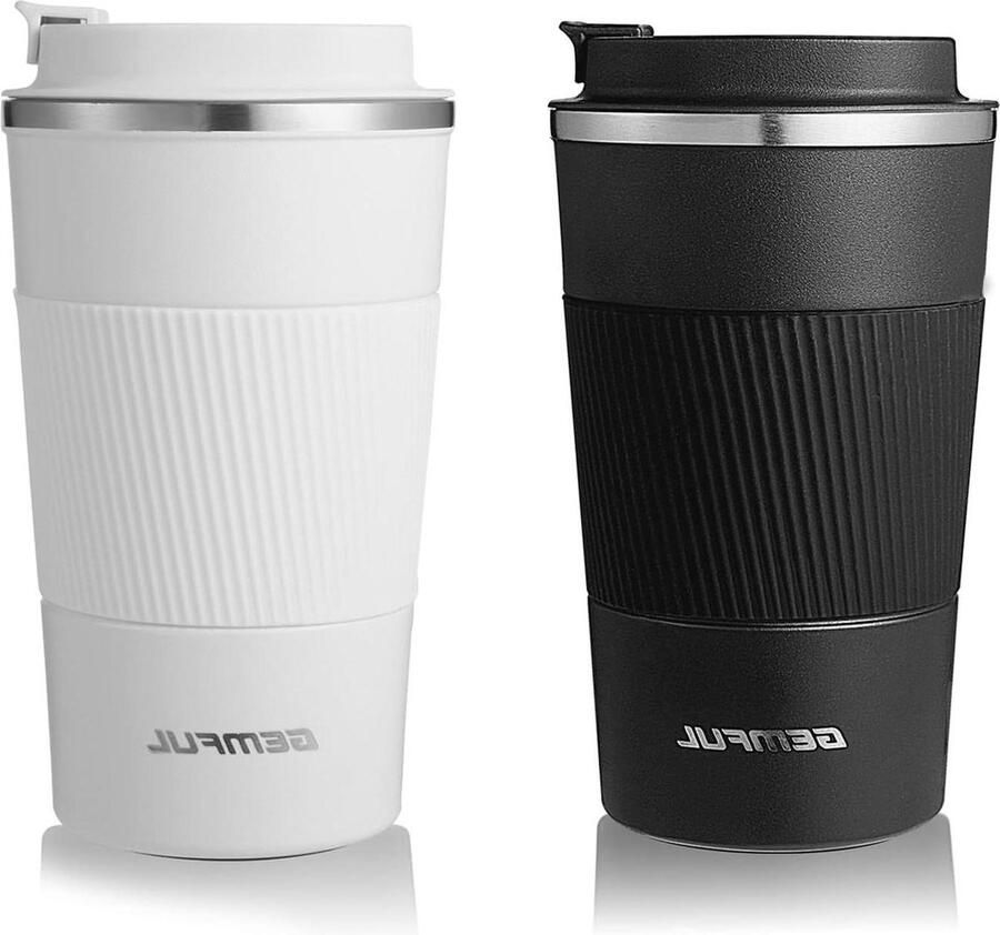 Geïsoleerde koffiebeker met lekvrij deksel 510 ml Herbruikbare reismok voor warme en koude dranken