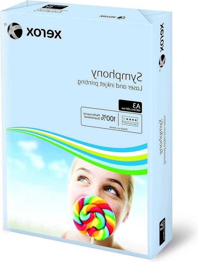 Gekleurd printpapier Symphony pastel DIN A3 80 g m2 500 vellen blauw geschikt voor kleurenlaser- en inkjetprinters