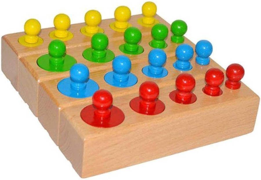 Gekleurde houten Cilinder Blok Speelgoed Montessori kinderspeelgoed educatief speelgoed Puzzle