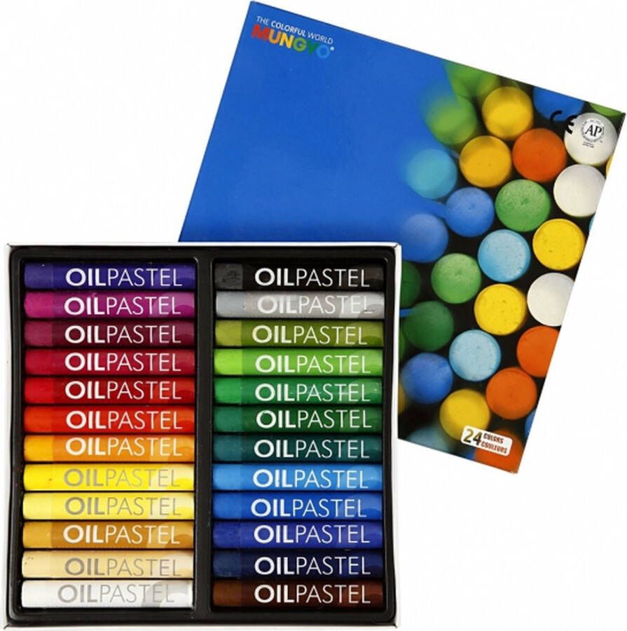 Merkloos Gekleurde olie pastel krijt cadeau set van 24 stuks 7 cm lengte Krijtstiften