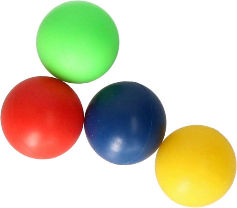 Merkloos Gekleurde premium rubber beach balletjes 4x stuks - dia 4 cm reserve ballen Beachballsets