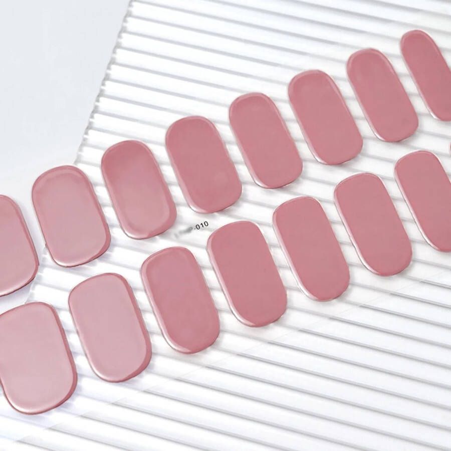 Gel Nagel Stickers UV Stickers Gel Nagels Zelfklevende Nagels Gel Nagel Wraps Voorgehard Donker Roze