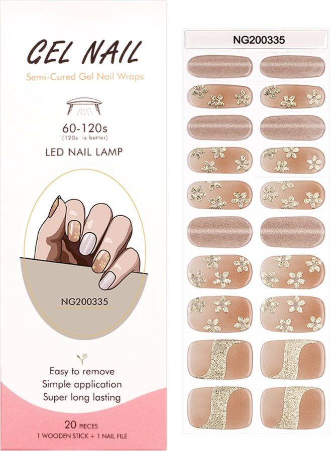Gel nail wraps Gel Nagel Stickers Gel Nagel Wraps DIY Manicure Nail Art Stickers Gel nail foil Nagel wraps Trendy Designs 20 Stickers oranje bloemen