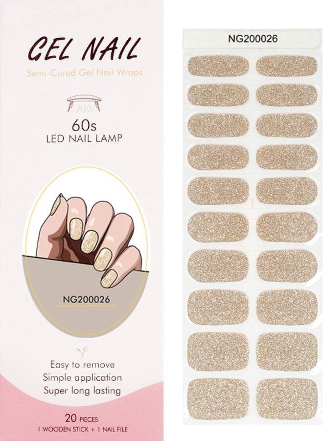 Gel nail wraps Gel Nagel Stickers Gel Nagel Wraps DIY Manicure Nail Art Stickers Gel nail foil Nagel wraps Trendy Designs 20 Stickers gold Glitters