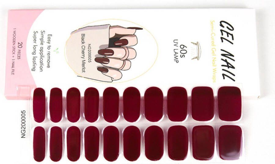 Gel nail wraps Gel Nagel Stickers Gel Nagel Wraps DIY Manicure Nail Art Stickers Gel nail foil Nagel wraps Trendy Designs 20 Stickers rood