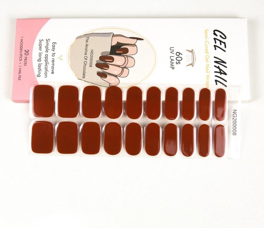Gel Nail Wraps – Gel Nagel Wraps – Gel Nail Stickers – Gel Nagel Folie UV lamp – Brown