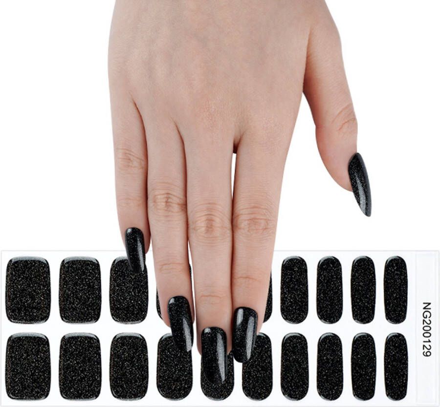 Gel Nail Wraps – Gel Nagel Wraps – Gel Nail Stickers – Gel Nagel Folie UV lamp – Glitter Black
