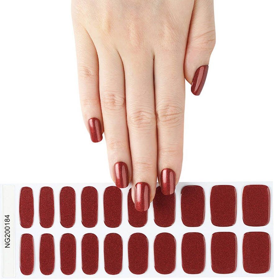 Gel Nail Wraps – Gel Nagel Wraps – Gel Nail Stickers – Gel Nagel Folie UV lamp – Glitter Dark Red