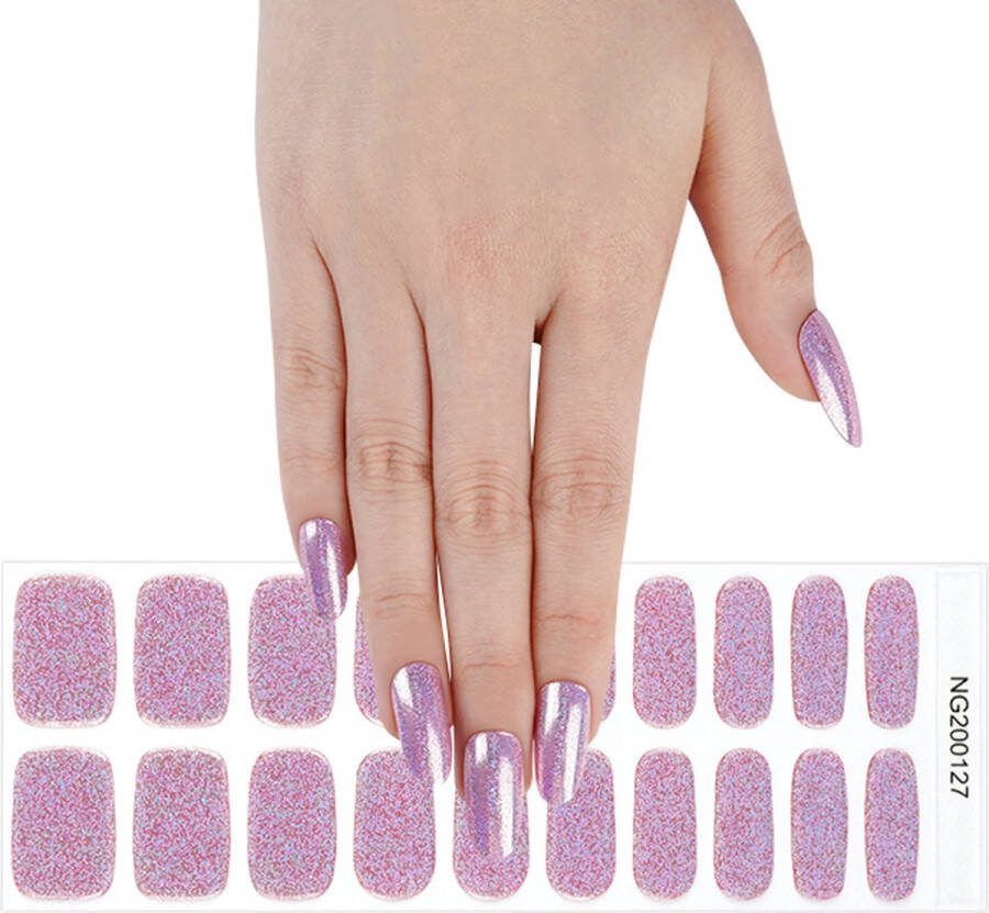 Gel Nail Wraps – Gel Nagel Wraps – Gel Nail Stickers – Gel Nagel Folie UV lamp – Glitter Purple