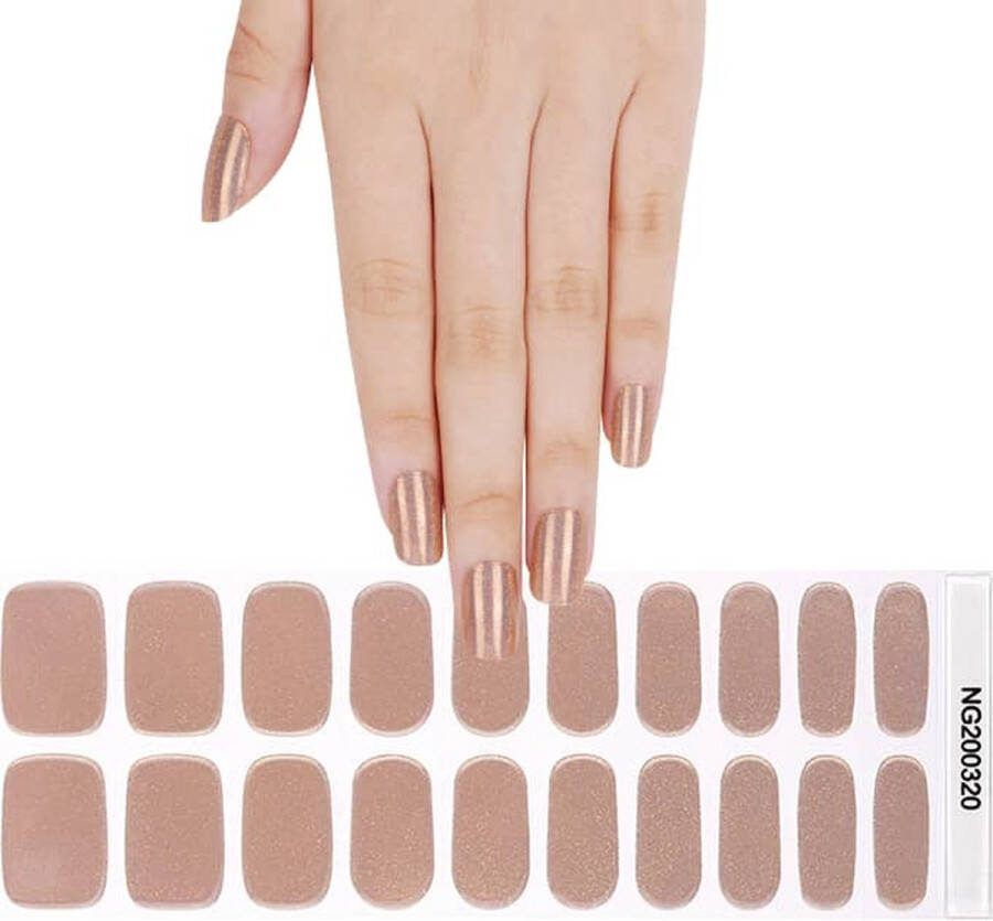 Gel Nail Wraps – Gel Nagel Wraps – Gel Nail Stickers – Gel Nagel Folie UV lamp – Glitter Taupe