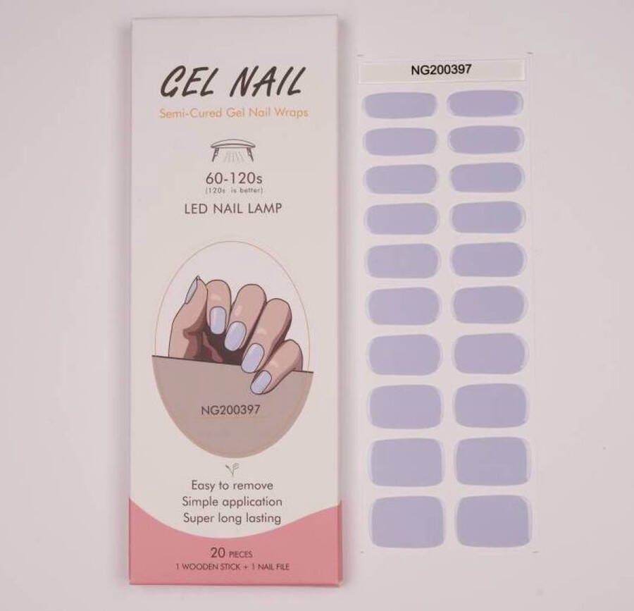 Gel Nail Wraps – Gel Nagel Wraps – Gel Nail Stickers – Gel Nagel Folie UV lamp – Grey Blue