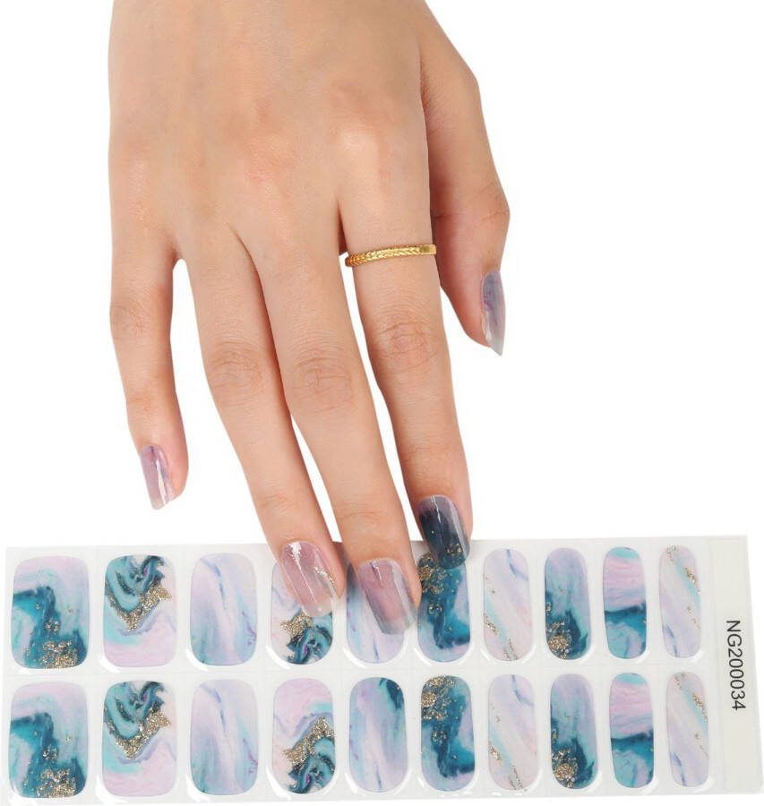 Gel Nail Wraps – Gel Nagel Wraps – Gel Nail Stickers – Gel Nagel Folie UV lamp – Marble Purple Gold