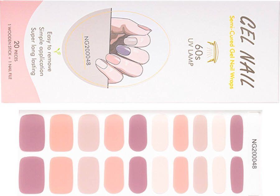 Gel Nail Wraps – Gel Nagel Wraps – Gel Nail Stickers – Gel Nagel Folie UV lamp – Pink Pastel Mix