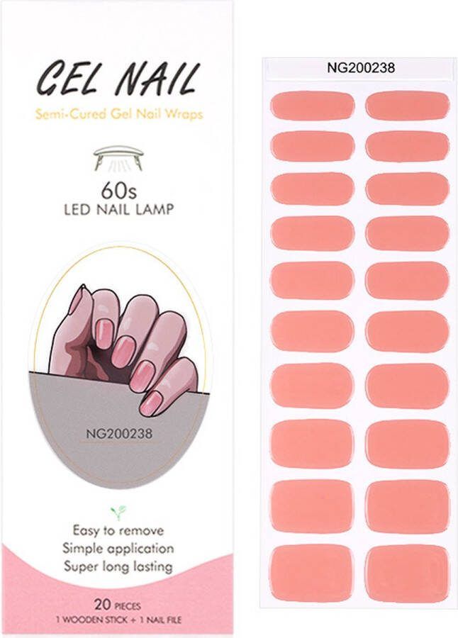 Gel Nail Wraps – Gel Nagel Wraps – Gel Nail Stickers – Gel Nagel Folie UV lamp – Salmon Pink