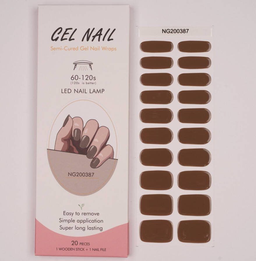 Gel Nail Wraps – Gel Nagel Wraps – Gel Nail Stickers – Gel Nagel Folie UV lamp – Taupe Dark