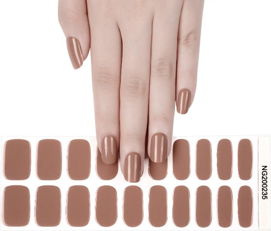 Gel Nail Wraps – Gel Nagel Wraps – Gel Nail Stickers – Gel Nagel Folie UV lamp – Taupe Intense