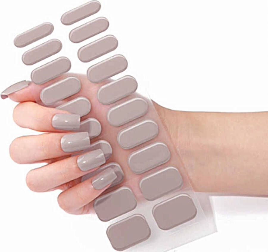 Gel Nail Wraps – Gel Nagel Wraps – Gel Nail Stickers – Gel Nagel Folie UV lamp – Taupe Light