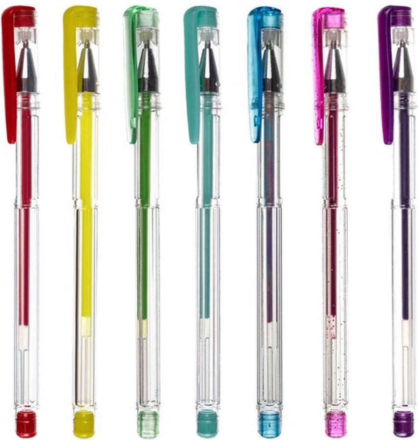 Gelpennen set van 140 kantoor en school XXL Glitterpennen Metallic pennen 140x Gelpennen voor kinderen en volwassenen