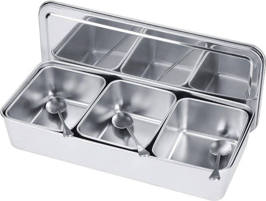 Gemakkelijk schoon te maken kruidendoos kruidenrek voor thuiskeuken inclusief lepels en deksel opslag voor kruiderijen snacks meel droge goederen en fruit