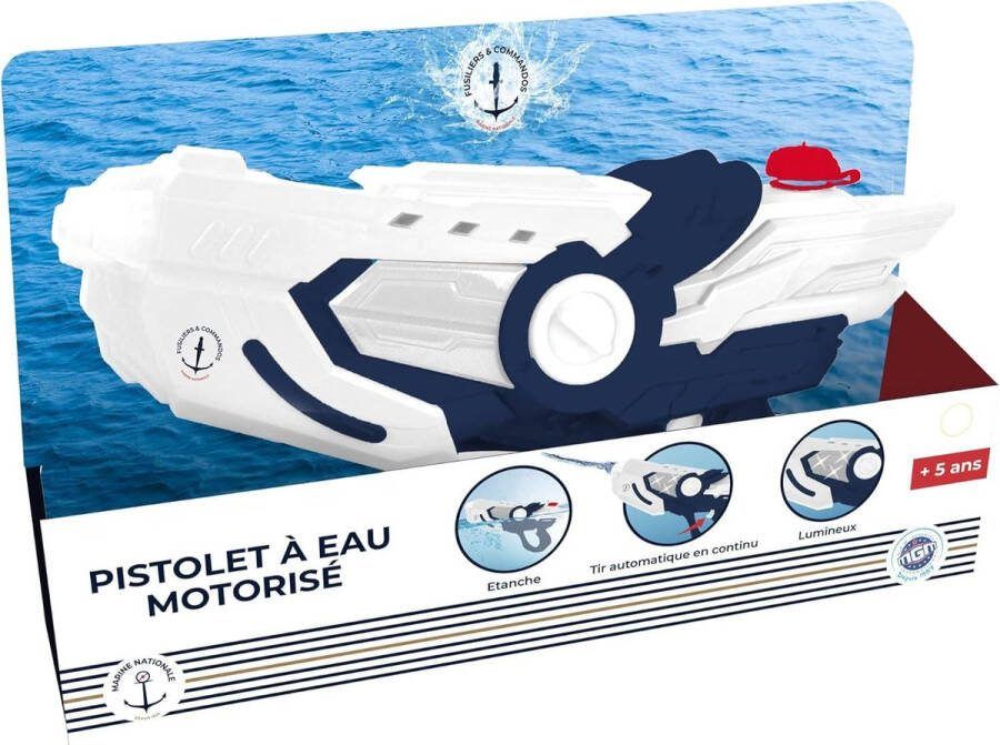 Gemotoriseerd verlicht elektrisch waterpistool Blauw 45 cm Buitenspeelgoed Kinder strandspel Zwembad Vanaf 5 jaar
