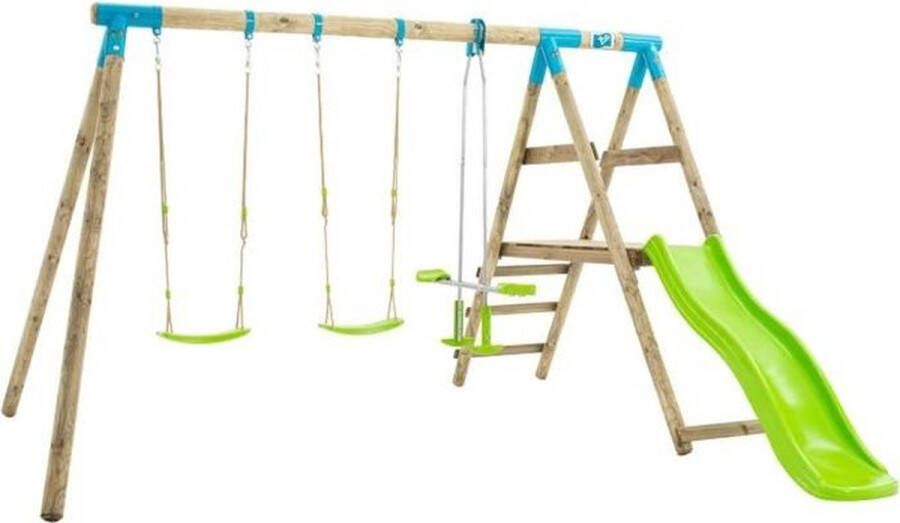 TP Toys Genet tp speelgoedstation 2 schommels tegenover glijbaan ankerset h.209 cm