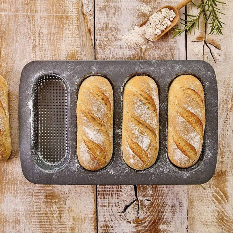 Geperforeerd Frans Brood Mini Baguette Vorm Bakplaat 4 Broodjes Koolstofstaal