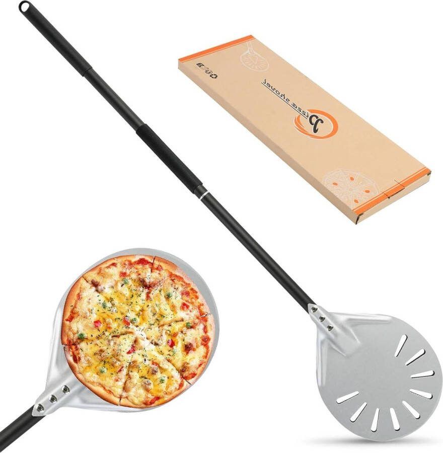 Geperforeerde aluminium pizzaschep met klapgreep stabiele knop eenvoudige installatie Pizzaschep
