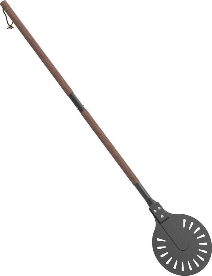 Geperforeerde Aluminium Pizzaschep Pizzaschuiver met 112cm Lange Handgreep Ronde Pizzapaddle voor Zelfgemaakte Pizza's en Broden Pizzaschep