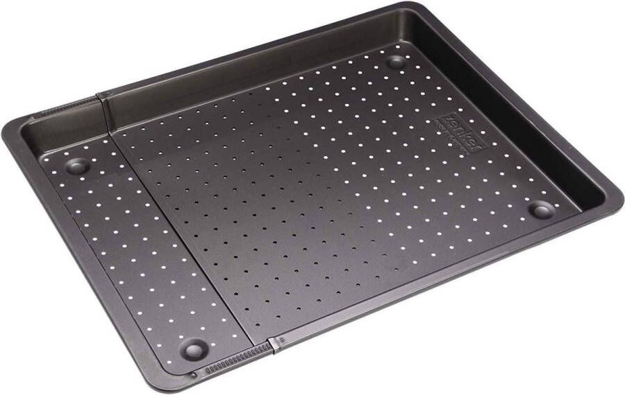 Geperforeerde bakplaat (52-37 cm x 33 cm) oven bakplaat die uittrekbaar en verstelbaar is en deze rechthoekige bakvorm is geschikt voor baguettes cakes pizza en koekjes bakken