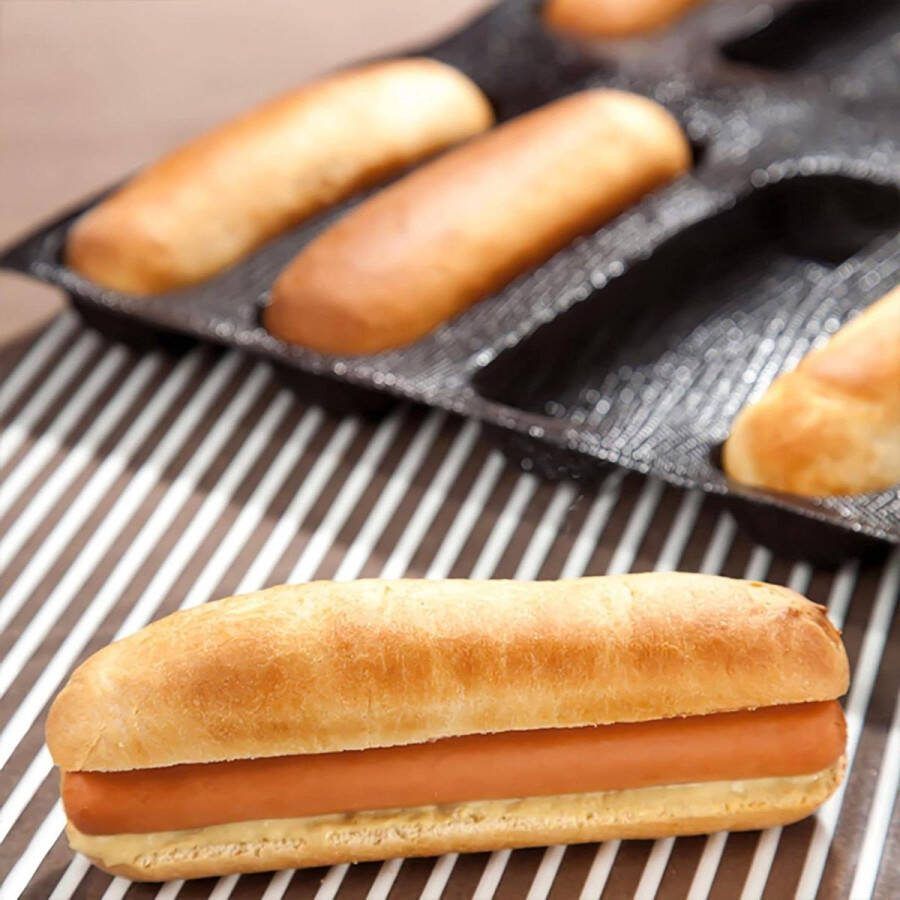 Geperforeerde Franse Broodvorm Anti-aanbaklaag Hot Dog Vormen Bakfolie Mat Brood Vorm
