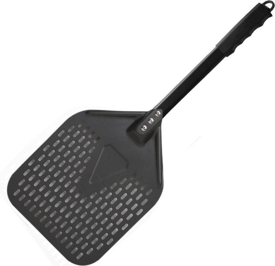 Geperforeerde pizzaschep van 30 cm hard geanodiseerd aluminium anti-verbrandingsgreep zelfgemaakte pizza brood cake 30 x 39 cm